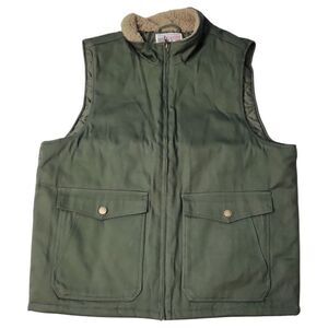 WP WEATHERPROOF Men's Sherpa Collar Full-Zip Workwear Vest - Olive Green